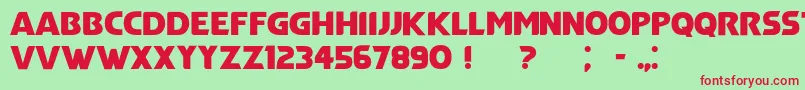 DuracellioRegular Font – Red Fonts on Green Background