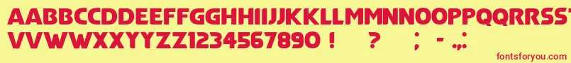 DuracellioRegular Font – Red Fonts on Yellow Background