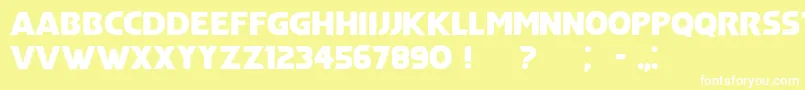 DuracellioRegular Font – White Fonts on Yellow Background