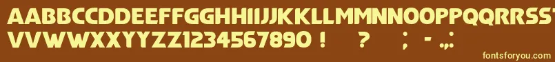 DuracellioRegular Font – Yellow Fonts on Brown Background