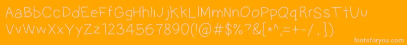 MultilingualHand Font – Pink Fonts on Orange Background