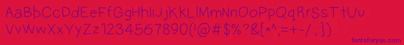 MultilingualHand Font – Purple Fonts on Red Background