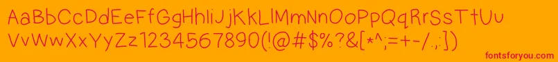 MultilingualHand Font – Red Fonts on Orange Background