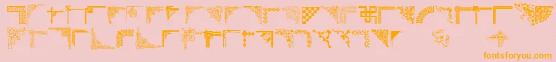 Cornpop-Schriftart – Orangefarbene Schriften auf rosa Hintergrund