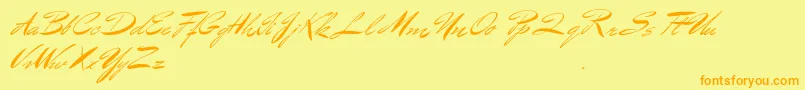 BluelminBenedict Font – Orange Fonts on Yellow Background