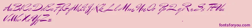 BluelminBenedict-Schriftart – Violette Schriften auf rosa Hintergrund