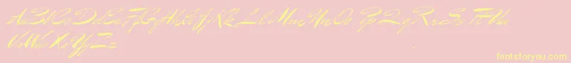 BluelminBenedict Font – Yellow Fonts on Pink Background