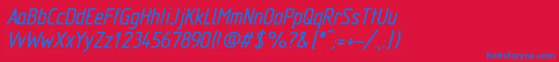 GostTypeABoldItalic Font – Blue Fonts on Red Background
