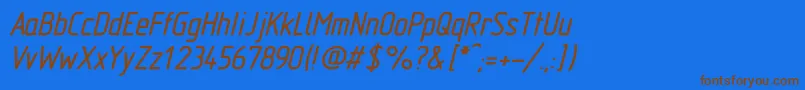 GostTypeABoldItalic Font – Brown Fonts on Blue Background