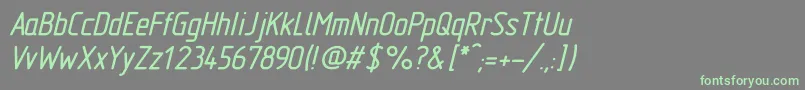 GostTypeABoldItalic Font – Green Fonts on Gray Background