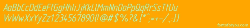 GostTypeABoldItalic Font – Green Fonts on Orange Background