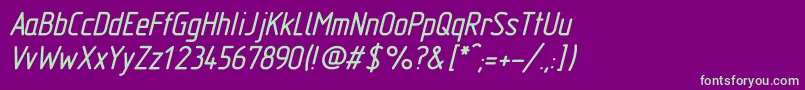 GostTypeABoldItalic Font – Green Fonts on Purple Background