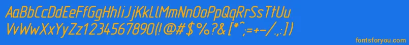 GostTypeABoldItalic Font – Orange Fonts on Blue Background