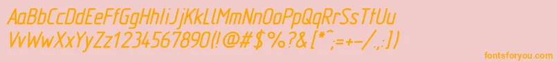 GostTypeABoldItalic Font – Orange Fonts on Pink Background