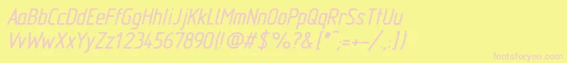 GostTypeABoldItalic Font – Pink Fonts on Yellow Background
