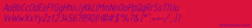 フォントGostTypeABoldItalic – 赤い背景に紫のフォント