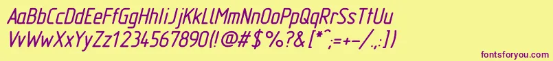 GostTypeABoldItalic Font – Purple Fonts on Yellow Background
