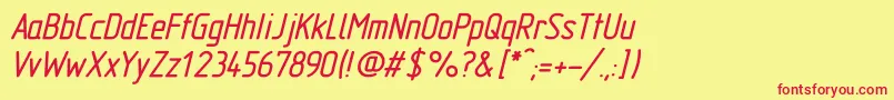 GostTypeABoldItalic Font – Red Fonts on Yellow Background