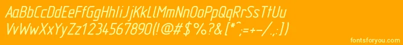 GostTypeABoldItalic Font – Yellow Fonts on Orange Background