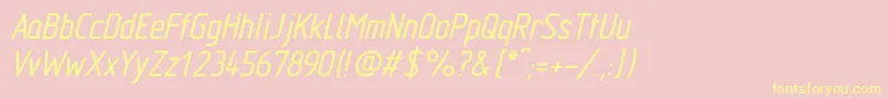GostTypeABoldItalic Font – Yellow Fonts on Pink Background