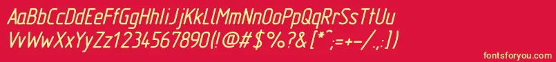 GostTypeABoldItalic Font – Yellow Fonts on Red Background