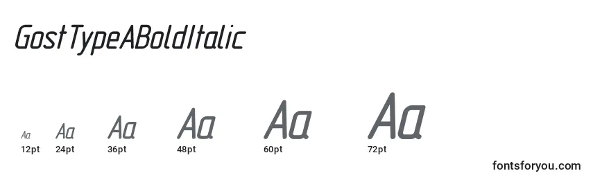 GostTypeABoldItalic Font Sizes