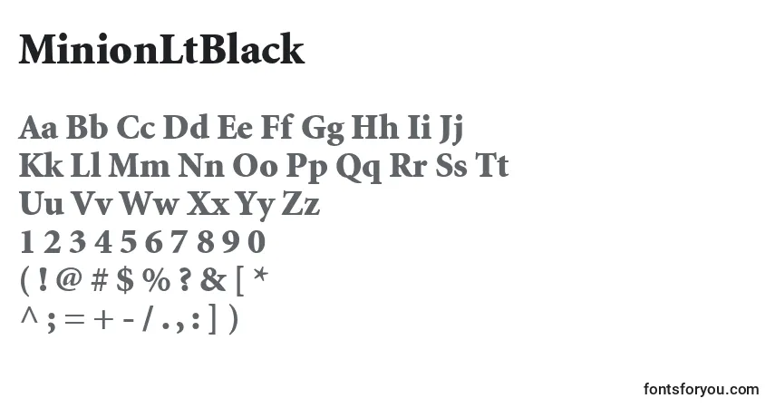 Schriftart MinionLtBlack – Alphabet, Zahlen, spezielle Symbole