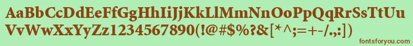 MinionLtBlack Font – Brown Fonts on Green Background