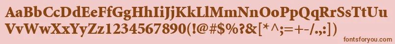 MinionLtBlack Font – Brown Fonts on Pink Background