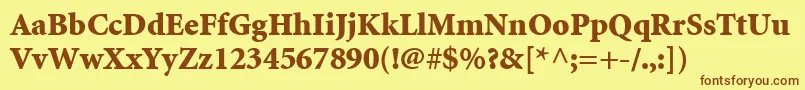 MinionLtBlack Font – Brown Fonts on Yellow Background