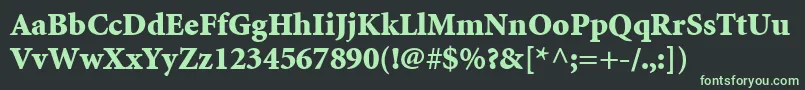 MinionLtBlack Font – Green Fonts on Black Background