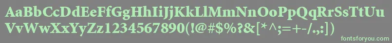MinionLtBlack Font – Green Fonts on Gray Background
