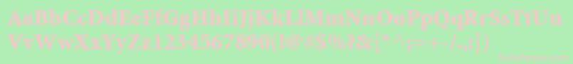 MinionLtBlack Font – Pink Fonts on Green Background