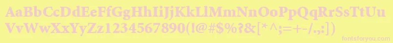 MinionLtBlack Font – Pink Fonts on Yellow Background