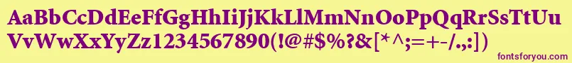 MinionLtBlack Font – Purple Fonts on Yellow Background