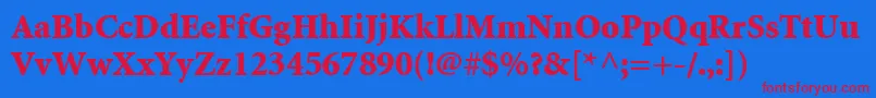 MinionLtBlack Font – Red Fonts on Blue Background
