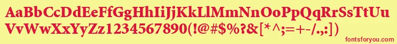 MinionLtBlack Font – Red Fonts on Yellow Background