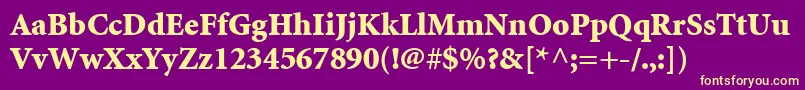 MinionLtBlack Font – Yellow Fonts on Purple Background