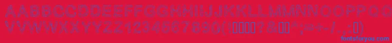 フォントGelstripped – 赤い背景に青い文字