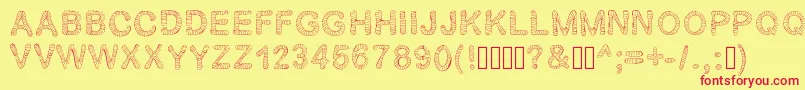Gelstripped Font – Red Fonts on Yellow Background