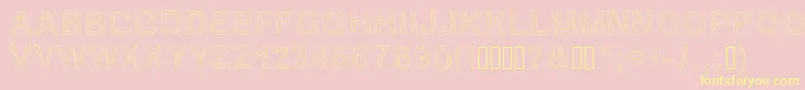 Gelstripped-Schriftart – Gelbe Schriften auf rosa Hintergrund
