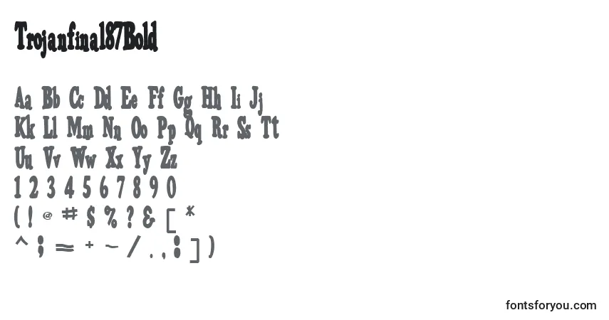 Шрифт Trojanfinal87Bold – алфавит, цифры, специальные символы