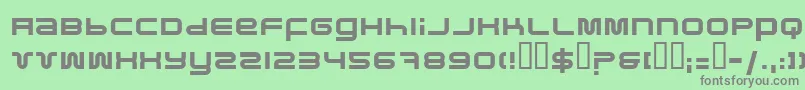 フォントPfuk – 緑の背景に灰色の文字