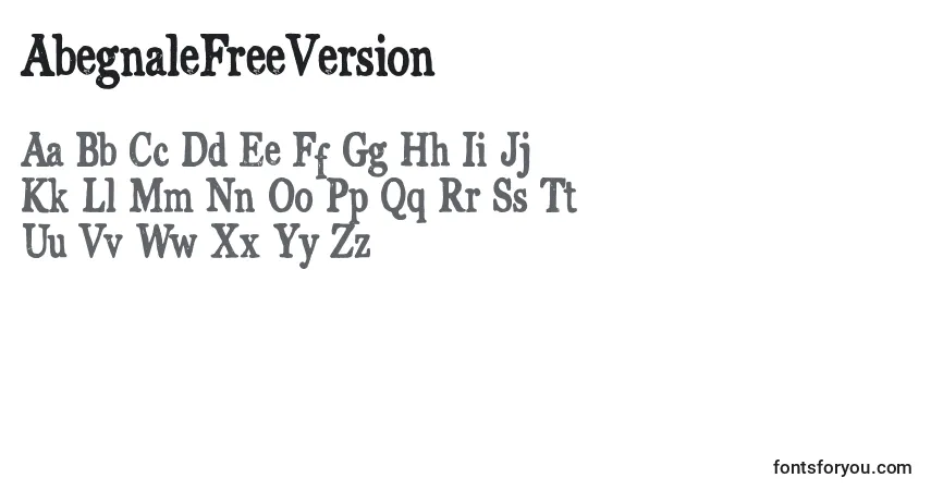 AbegnaleFreeVersion-fontti – aakkoset, numerot, erikoismerkit