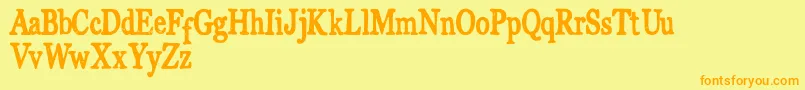 AbegnaleFreeVersion Font – Orange Fonts on Yellow Background