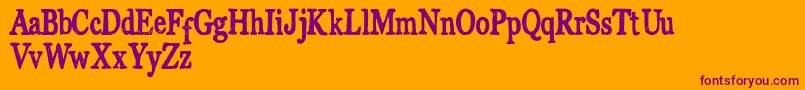 AbegnaleFreeVersion-Schriftart – Violette Schriften auf orangefarbenem Hintergrund