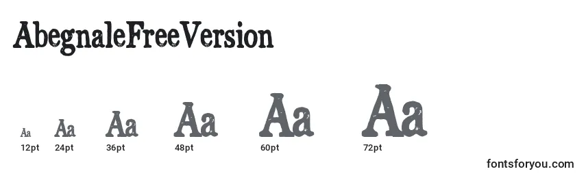 Größen der Schriftart AbegnaleFreeVersion