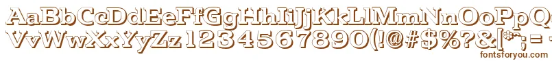 PenthouseshadowBold-Schriftart – Braune Schriften auf weißem Hintergrund