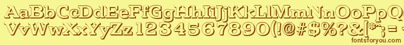 PenthouseshadowBold Font – Brown Fonts on Yellow Background