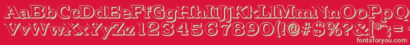 PenthouseshadowBold Font – Green Fonts on Red Background